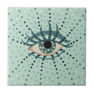 Olhos azuis estranhos com arte psicadélico do