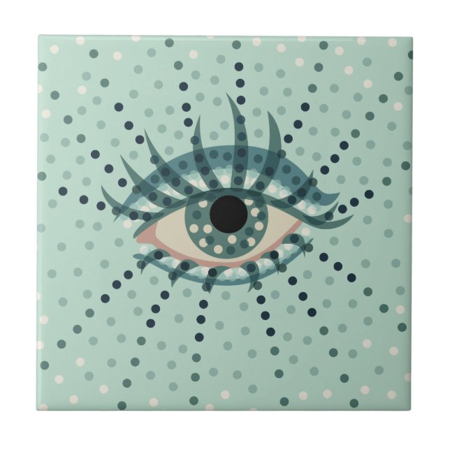 Olhos azuis estranhos com arte psicadélico do (Frente)