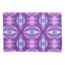 Olhos Azuis Quirky No Padrão Roxo Místico