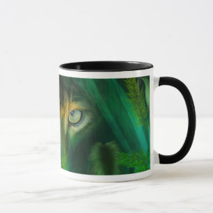 Olhos da selva - caneca da arte de Jaguar