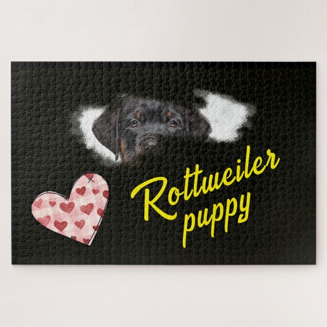 Olhos de Rottweiler Cor Sólida Quebra-cabeça de 10 (Horizontal)