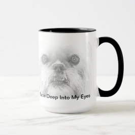 Olhos do cão de Bruxelas Griffon da caneca