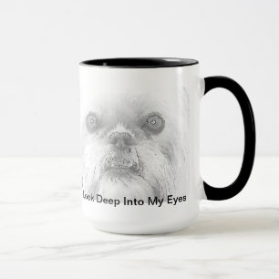 Olhos do cão de Bruxelas Griffon da caneca