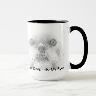 Olhos do cão de Bruxelas Griffon da caneca