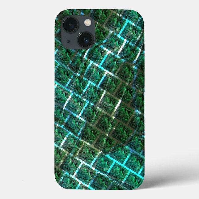 "Olhos enquadrados verdes", arranhões e grelha azu (Verso)