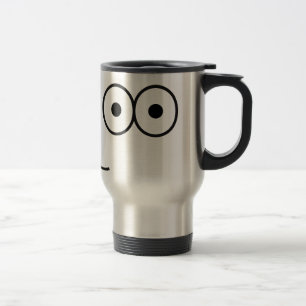 Olhos felizes e Boca - Caneca de viagem
