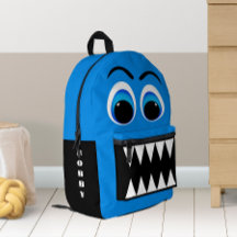 Olhos Grandes e Dentes Assustados do Monstro Azul