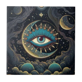 Olhos místicos de Solteiro nos Azulejos cerâmicos 