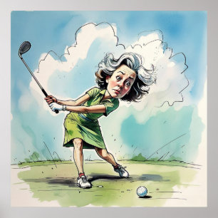 Olhos Na Bola - Grande Impressão De Arte De Golfe