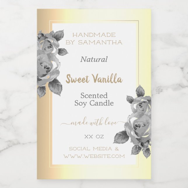 Olhos Pegando Dourados Rótulos de Produto Velas Be (Rótulo Único)