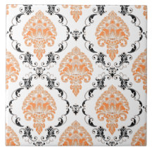 Olhos pegando padrão clássico vitoriano laranja