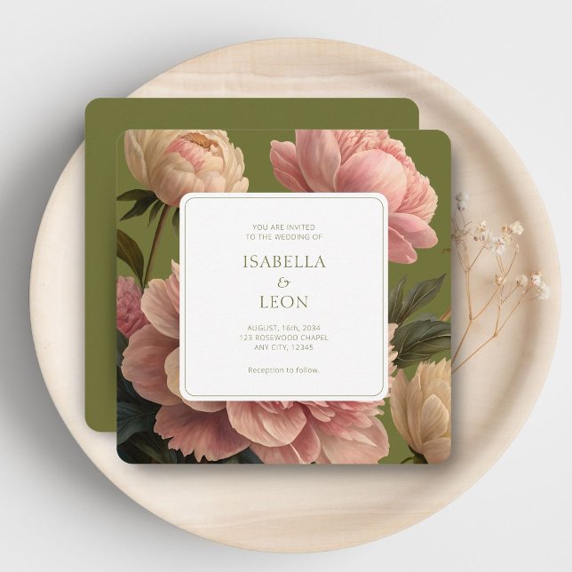 Oliva | Vintage Rosa Wedding Convite (Criador carregado)