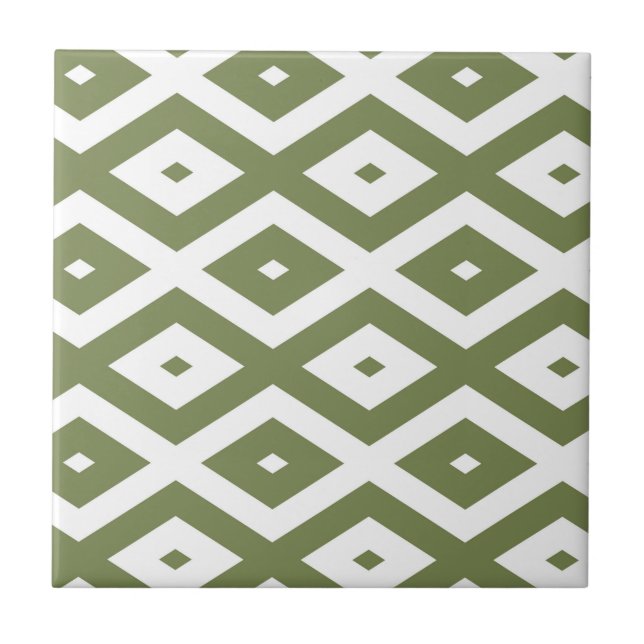 Olive green and white diamond pattern (Frente)