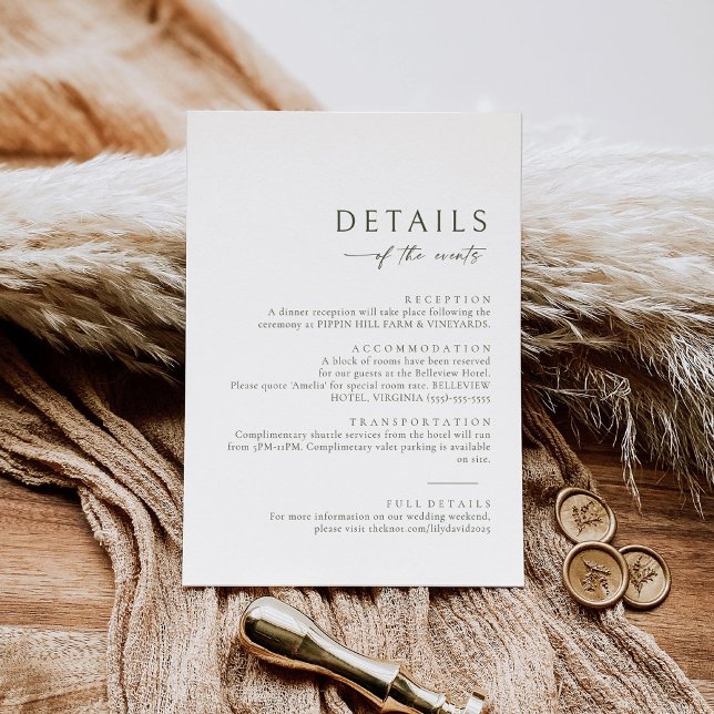 Olive Green - Cartão de Gabinete de Informações De (Criador carregado)