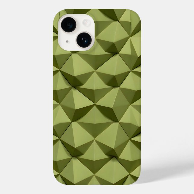 Olive Green iPhone Case Minimalist Modern Texture (Verso)