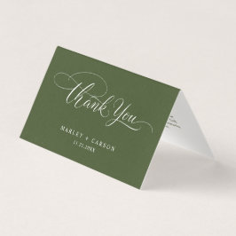 Olive Green Moderno Script Casamento Cartão de Agr