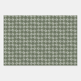 Olive Green Painterly Abstract Art & Block Prints 