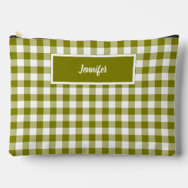 Olive Green Plaid Personalized