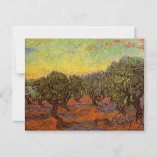 Olive Grove, Orange Sky, por Vincent van Gogh