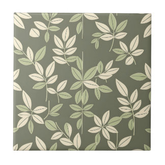 Olive Sage Botanical Leaves Pattern