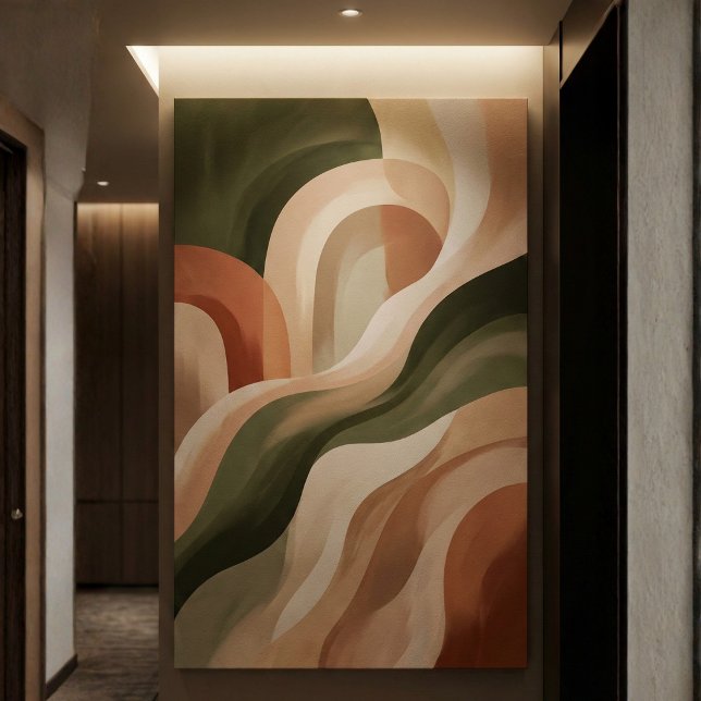Olive Terracotta Abstract Gallery Art Canvas Print (Olive Terracotta Earth Tone Canvas Print Gallery Wall Art)