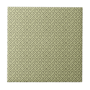 Olive Verde Espiral Celta Linhas de Ângulo Reto