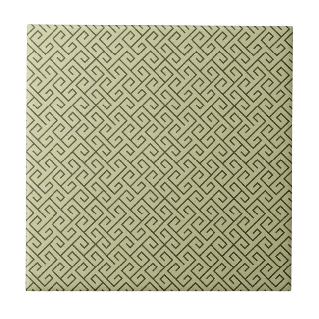 Olive Verde Espiral Celta Linhas de Ângulo Reto (Frente)