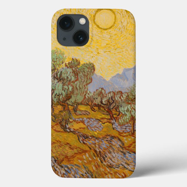 Oliveiras de Van Gogh Céu Sol Amarelo (Verso)