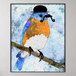 Oliver Bluebird com bigode, Poster de boliche