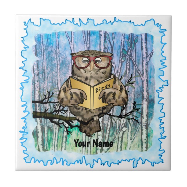 Oliver Owl Reads tile (Frente)