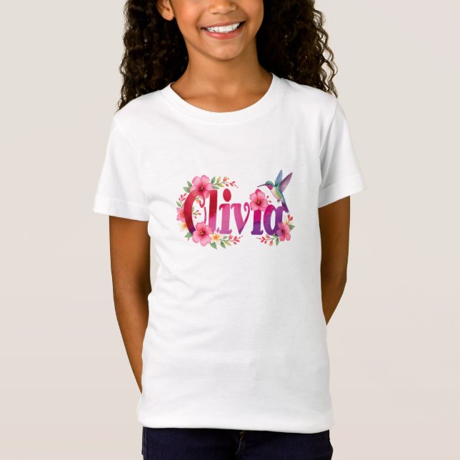 Olivia - Camisa Personalizada - Para Crianças (Frente)