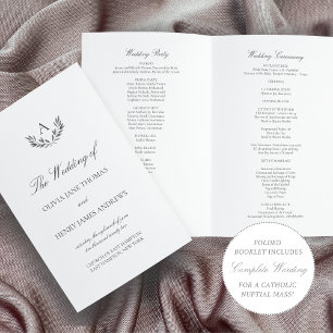 Olivia Elegant Silver Foled Wedding Program