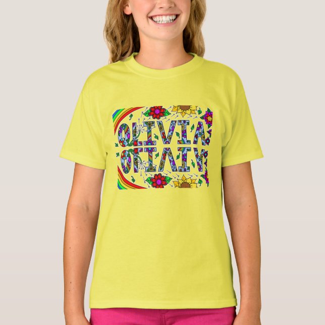 Olivia, nome da moça Camiseta de Arte Quimológica (Frente)