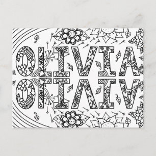 Olivia, um cartão para você colorir