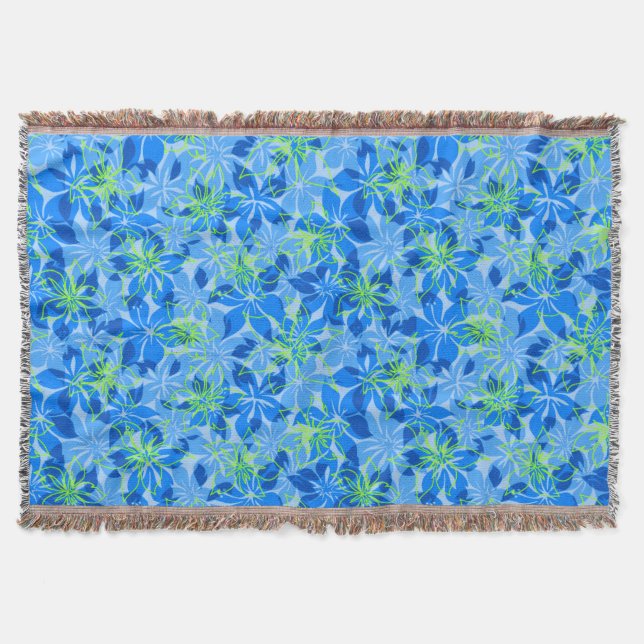 Olowalu Hibiscus Camo Havaiano lança cobertores (Frente)