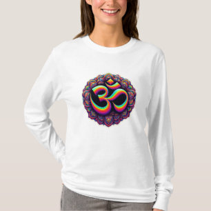 Om design senhoras camisa comprida