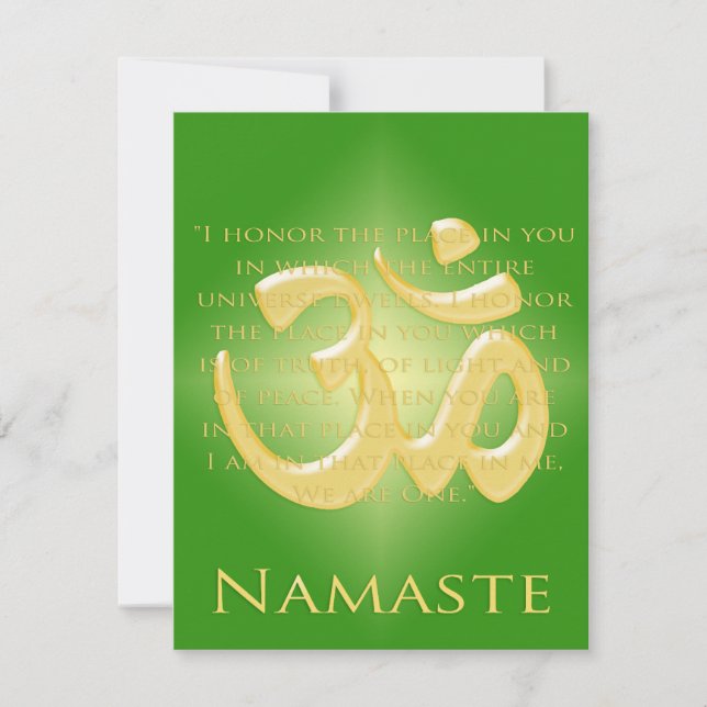 Om em Verde e Dourado - Namaste (Frente)