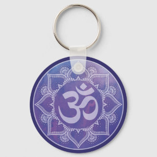 Om Mandala Purple Chaveiro