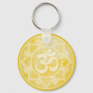 Om Mandala Yellow Chaveiro