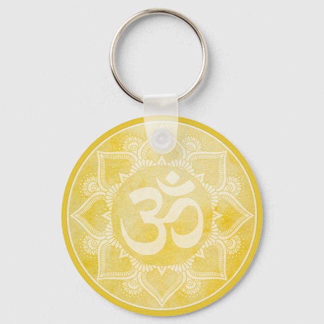 Om Mandala Yellow Chaveiro (Frente)