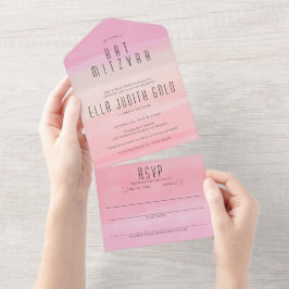 Ombre Blush Pink Elegante BAR BAT PERSONALIZADO MI