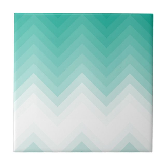 Ombre Chevron Emerald Green Tiles Gradient (Frente)