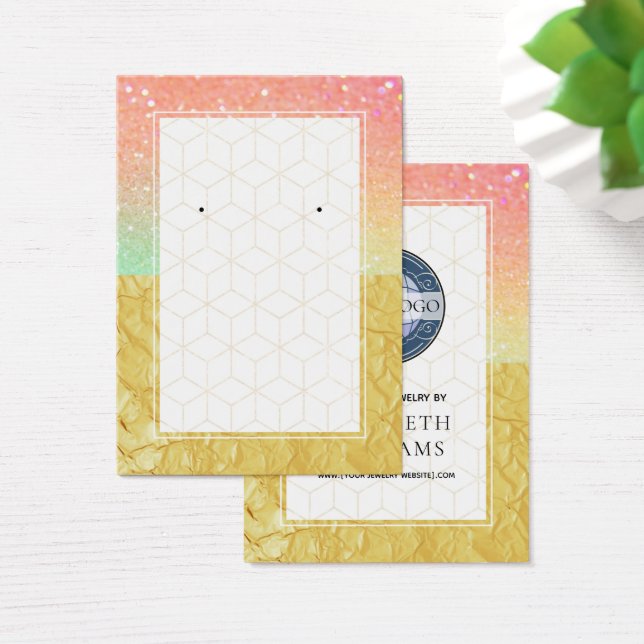 Ombre Glitter Gold Rainbow Earring Display Cards (Mesa)