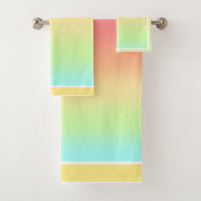 Ombre Mistura Pêssego, Teal, Toalha Amarela Verde (Insitu)