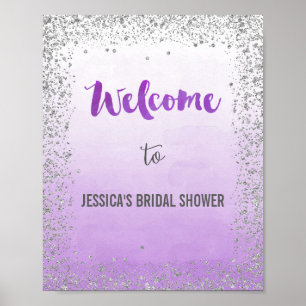 Ombre Purple e Silver Welcome Poster