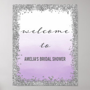 Ombre Purple e Silver Welcome Poster