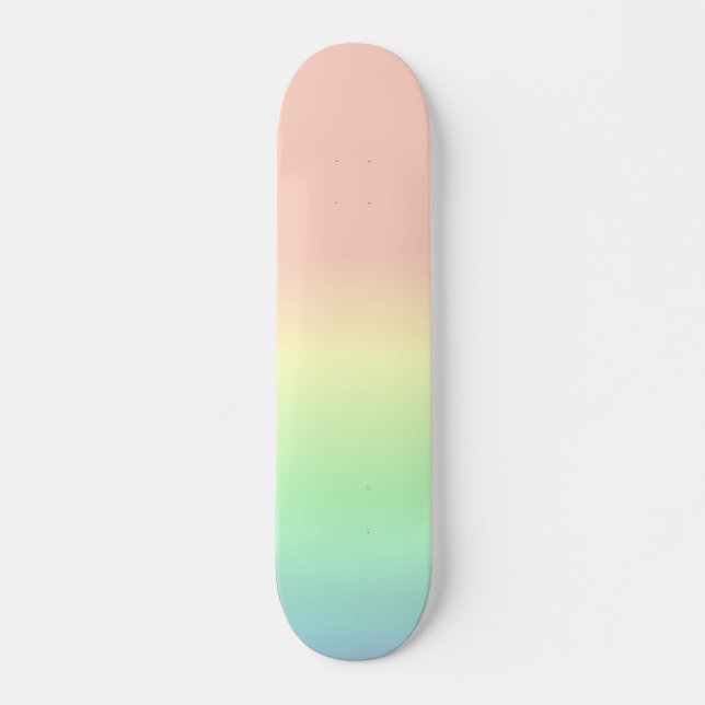 Ombre Rainbow Abstract Pastel Pattern Skateboard (Frente)