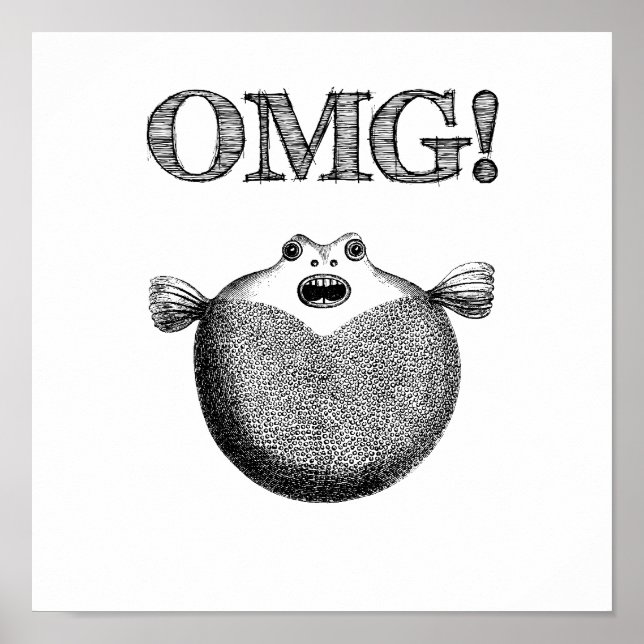OMG Belo e Engraçado Blowfish Poster (Frente)