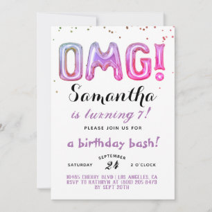 OMG! Convite de Aniversário Confetti