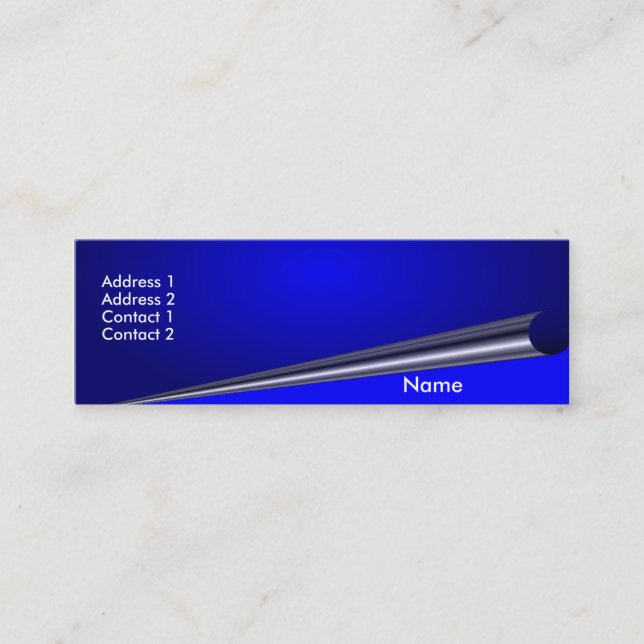 Onda azul da página - cartão de visita Magro (Frente)
